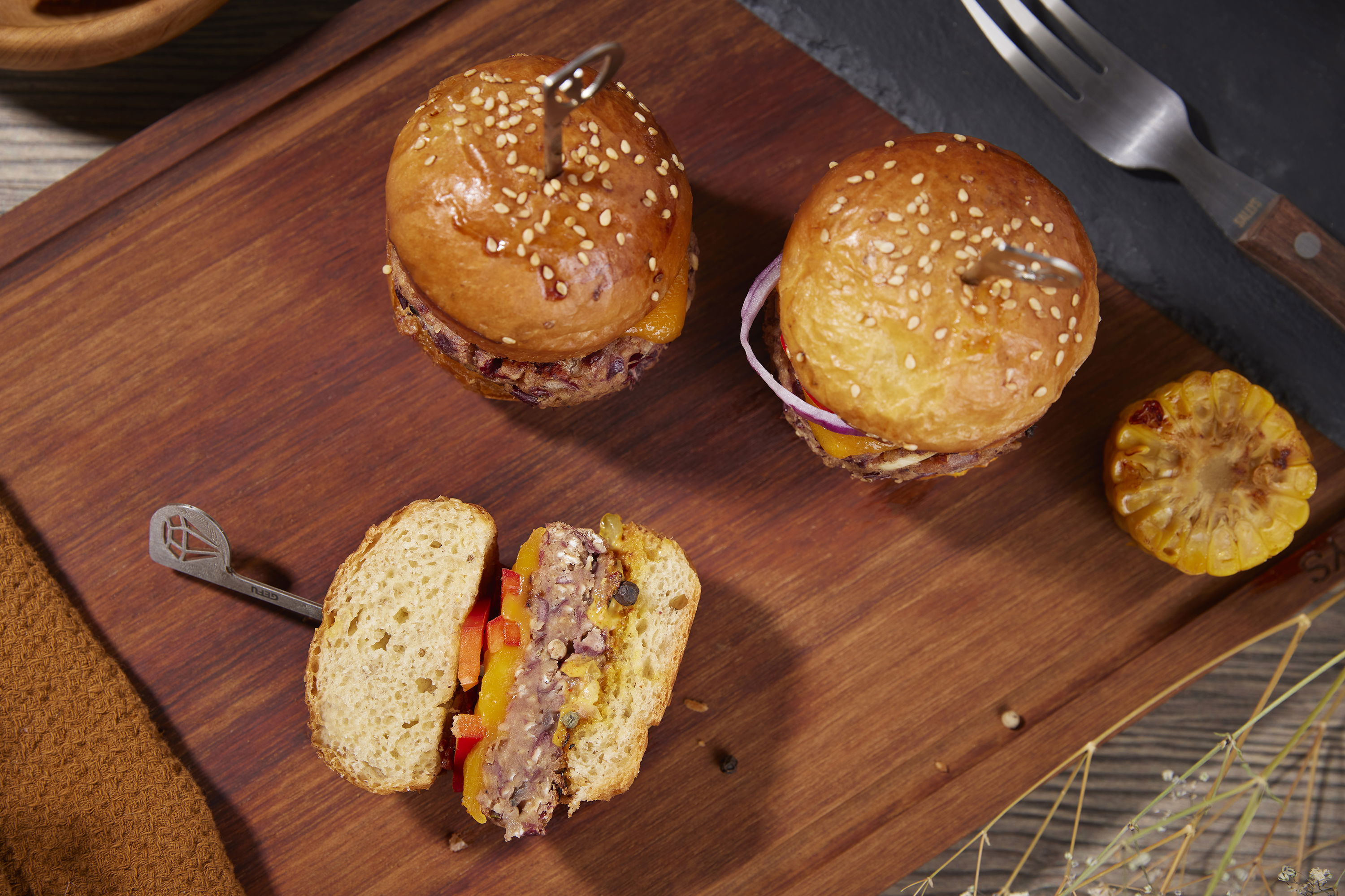 Mini Burger / Klassisch und Veggie / Fingerfood Silvester Party