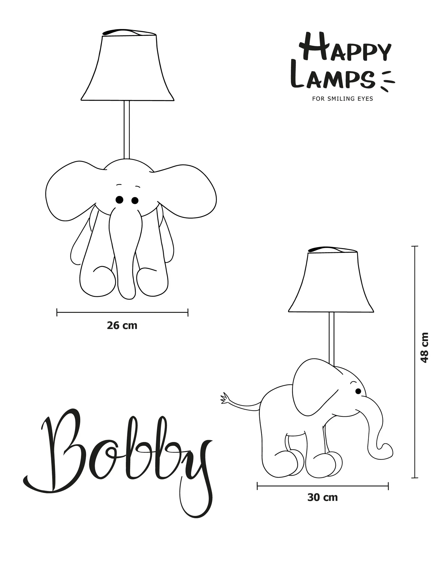 Bobby der Elefant - Stofftierlampe