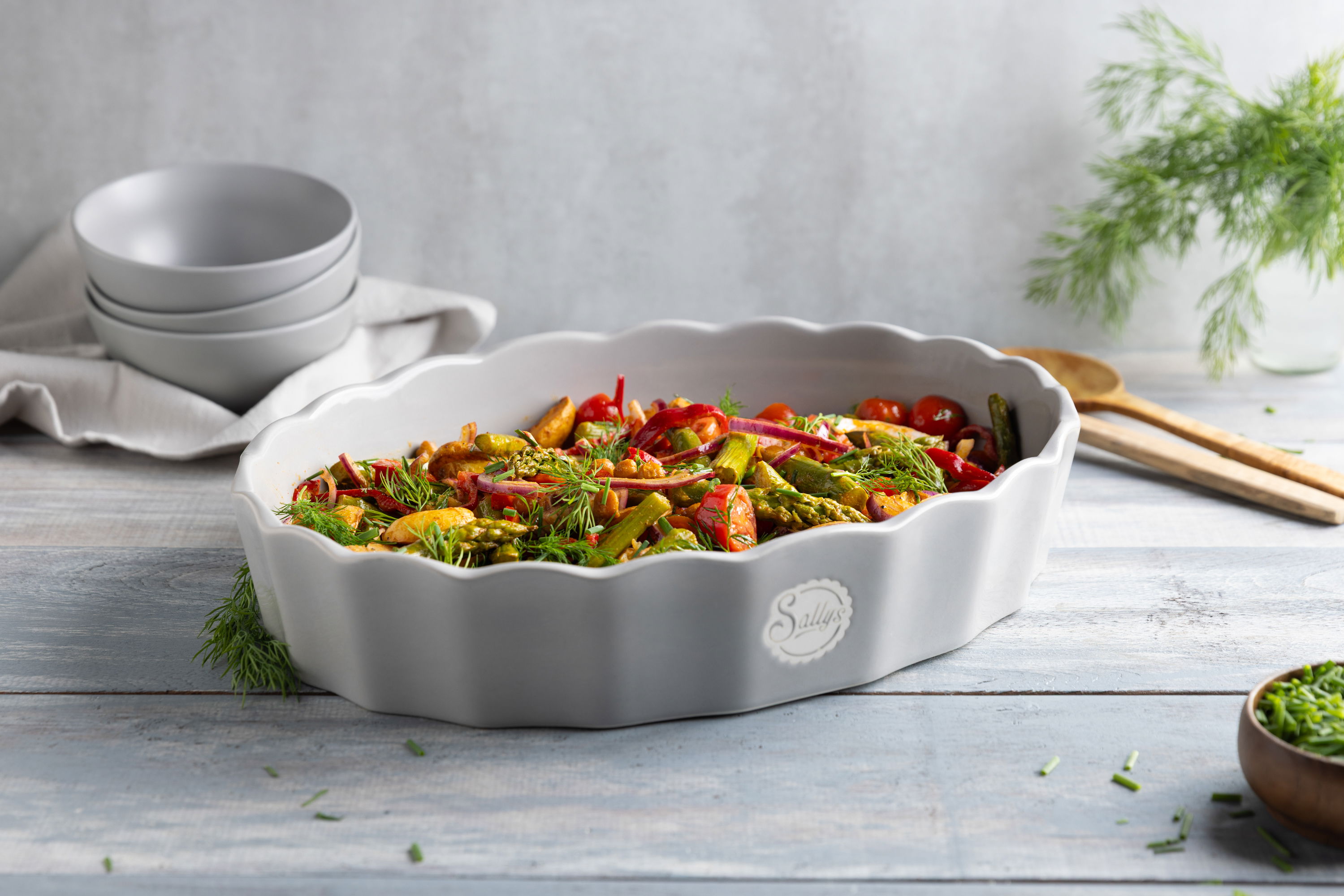 Spargel-Kartoffel-Salat / aus dem Ofen