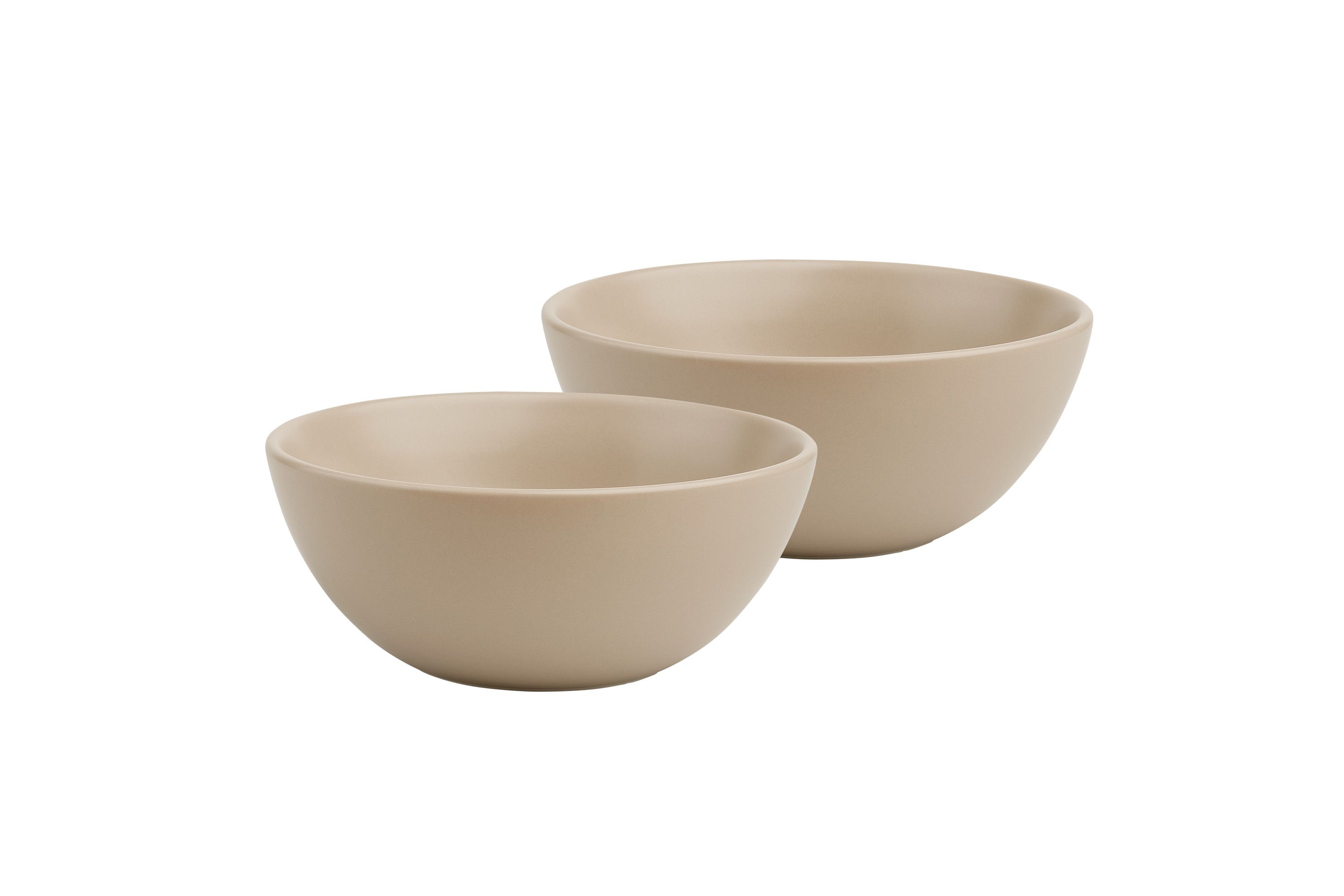 silky glaze mini bowls in desert beige zweier set
