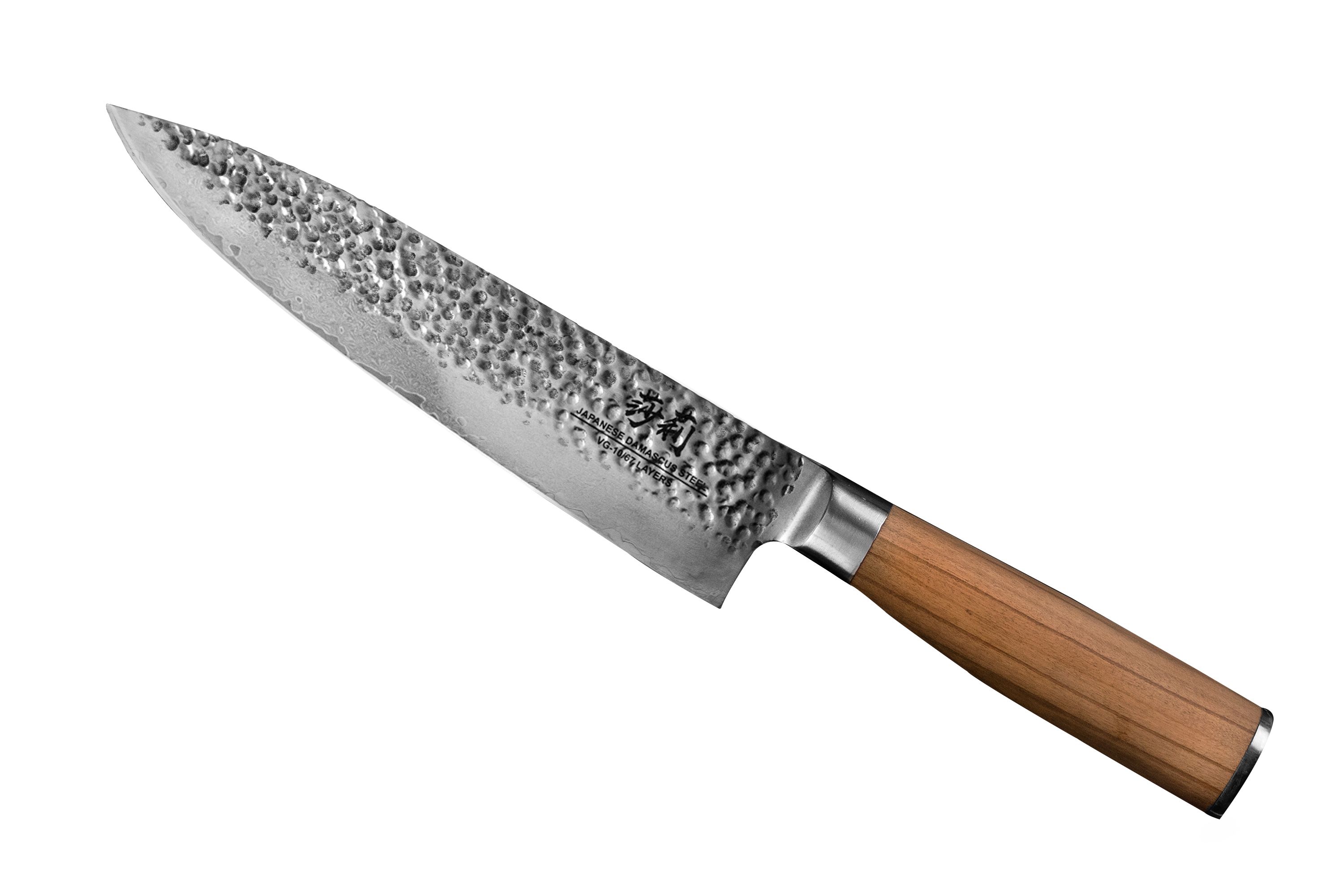 Ein Messer mit silberner Klinge und hölzernem Griff