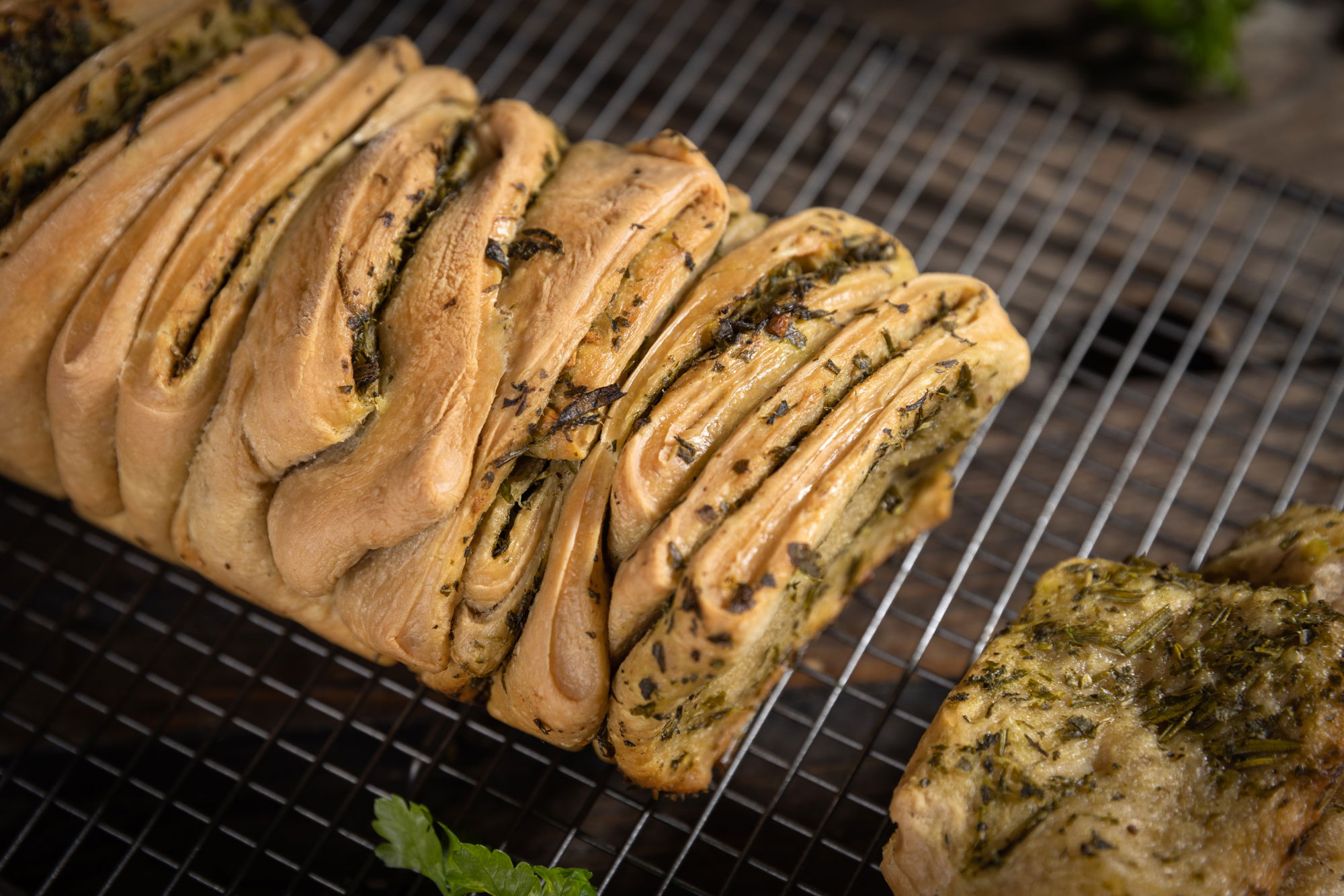 Faltenbrot / Kräuter Zupfbrot / Kräuter Baguette