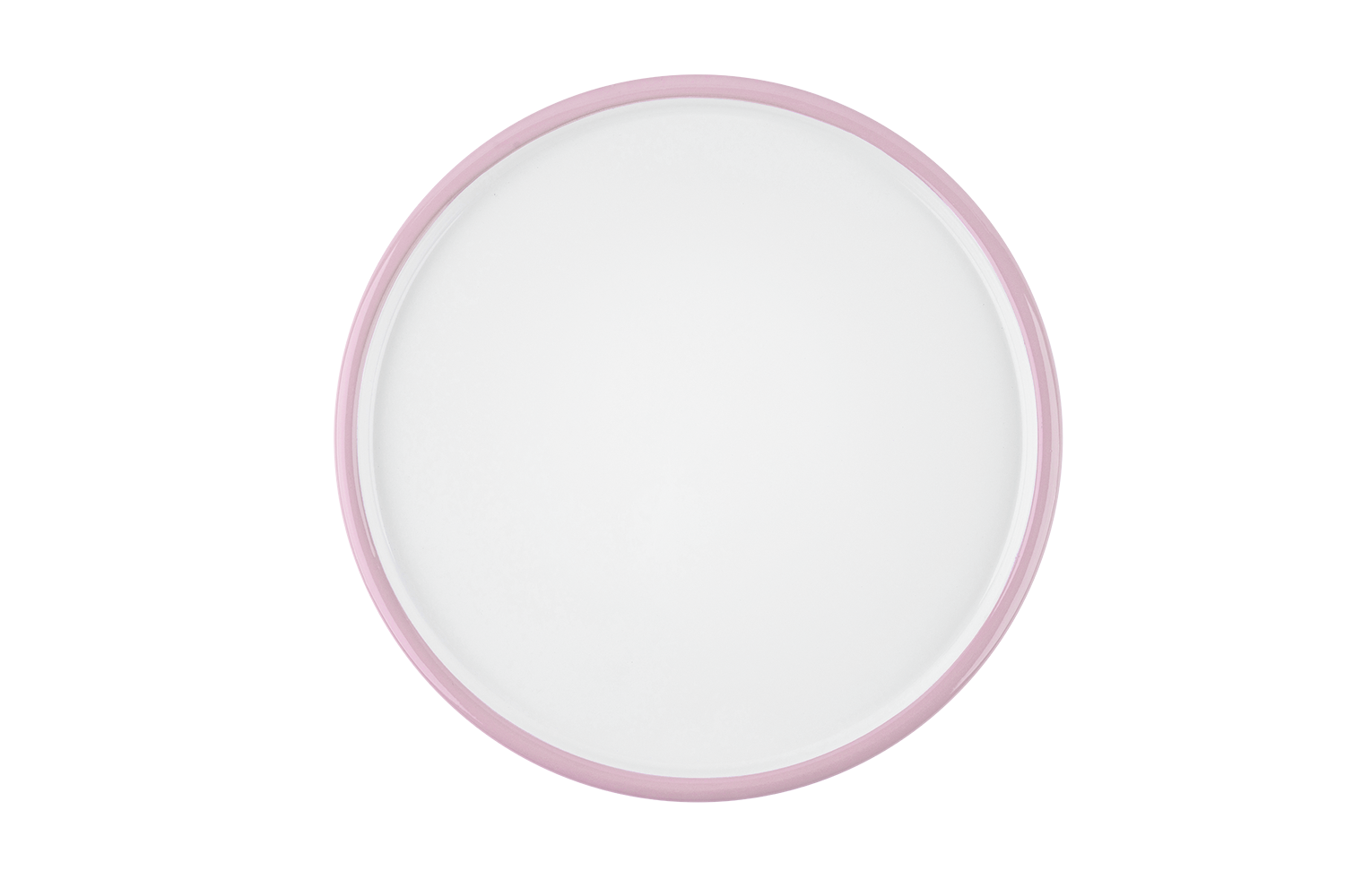 Blick auf das rosafarbene Emaille-Pizzablech