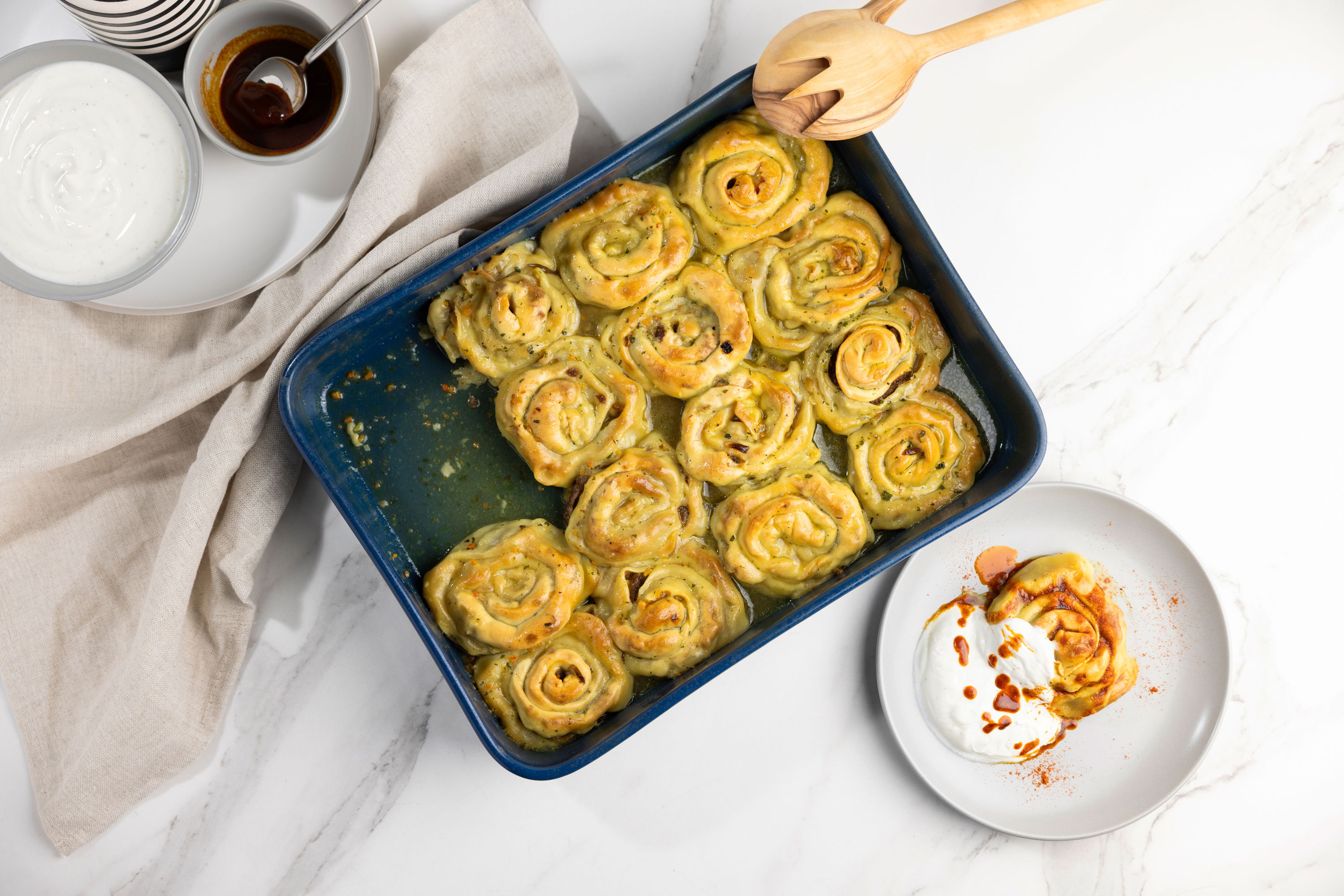 Türkische Nudelschnecken aus dem Ofen / Sosyete Manti