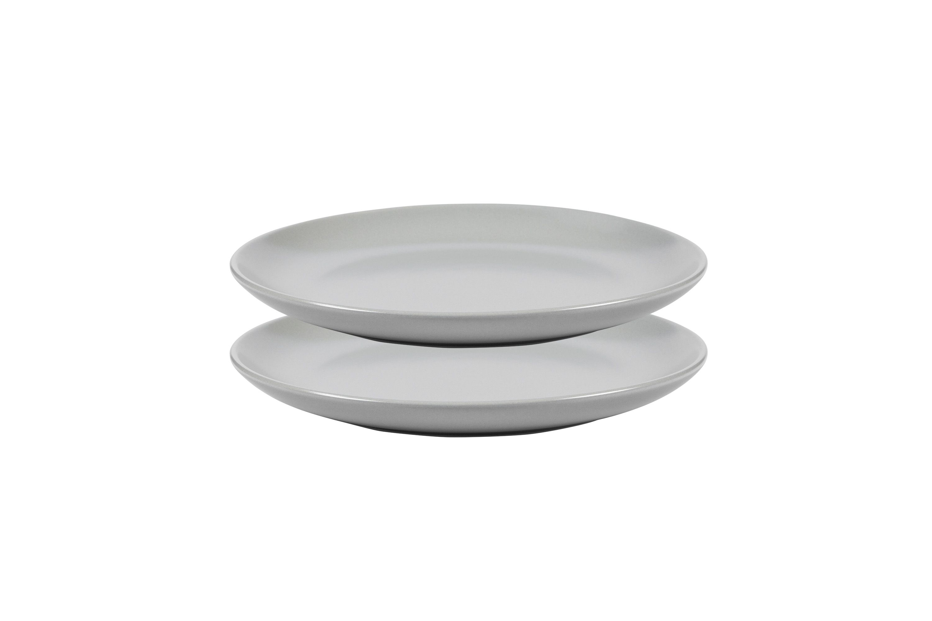 Zwei kleine, graue Stoneware-Teller