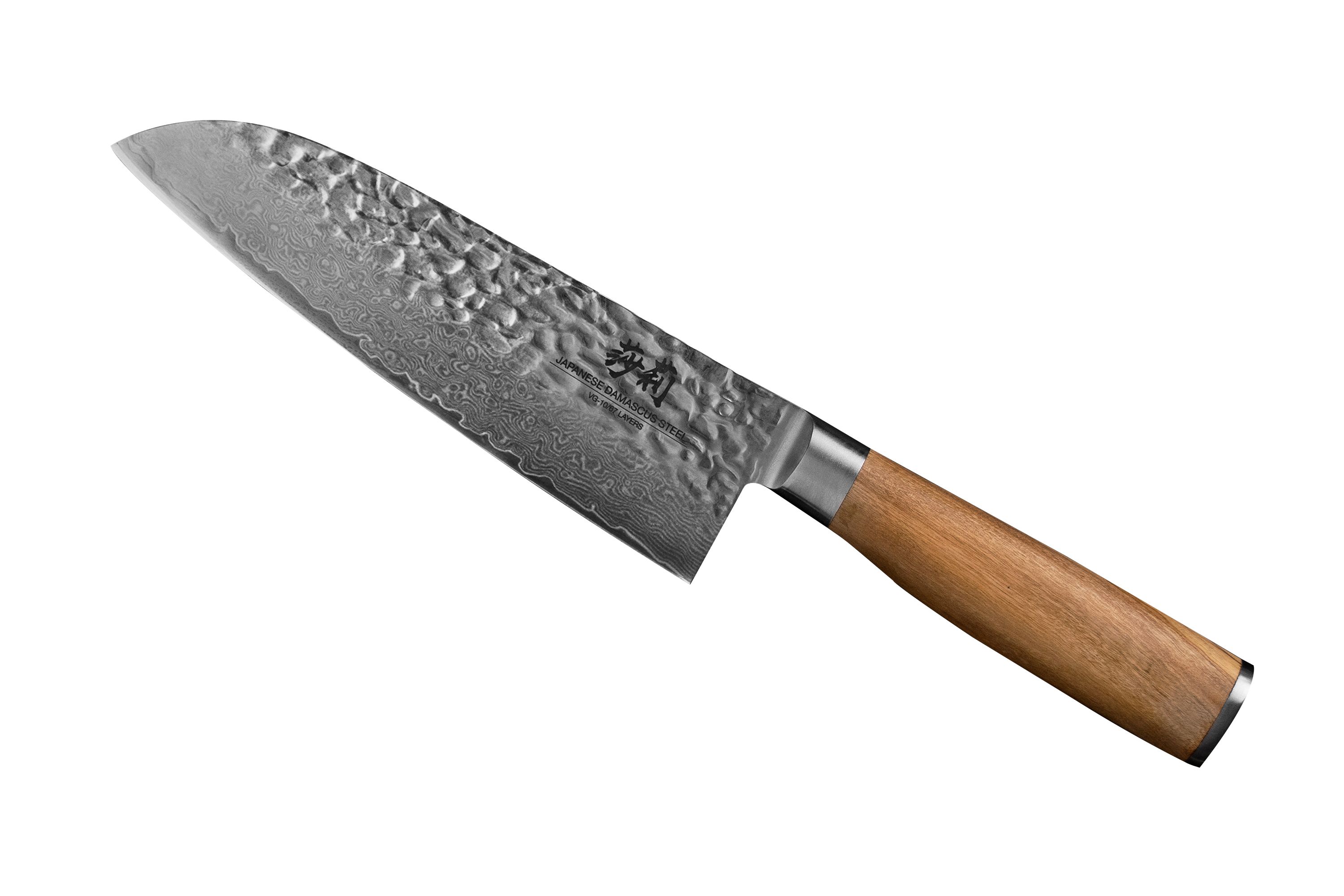 Ein Messer mit silberner Klinge und hölzernem Griff