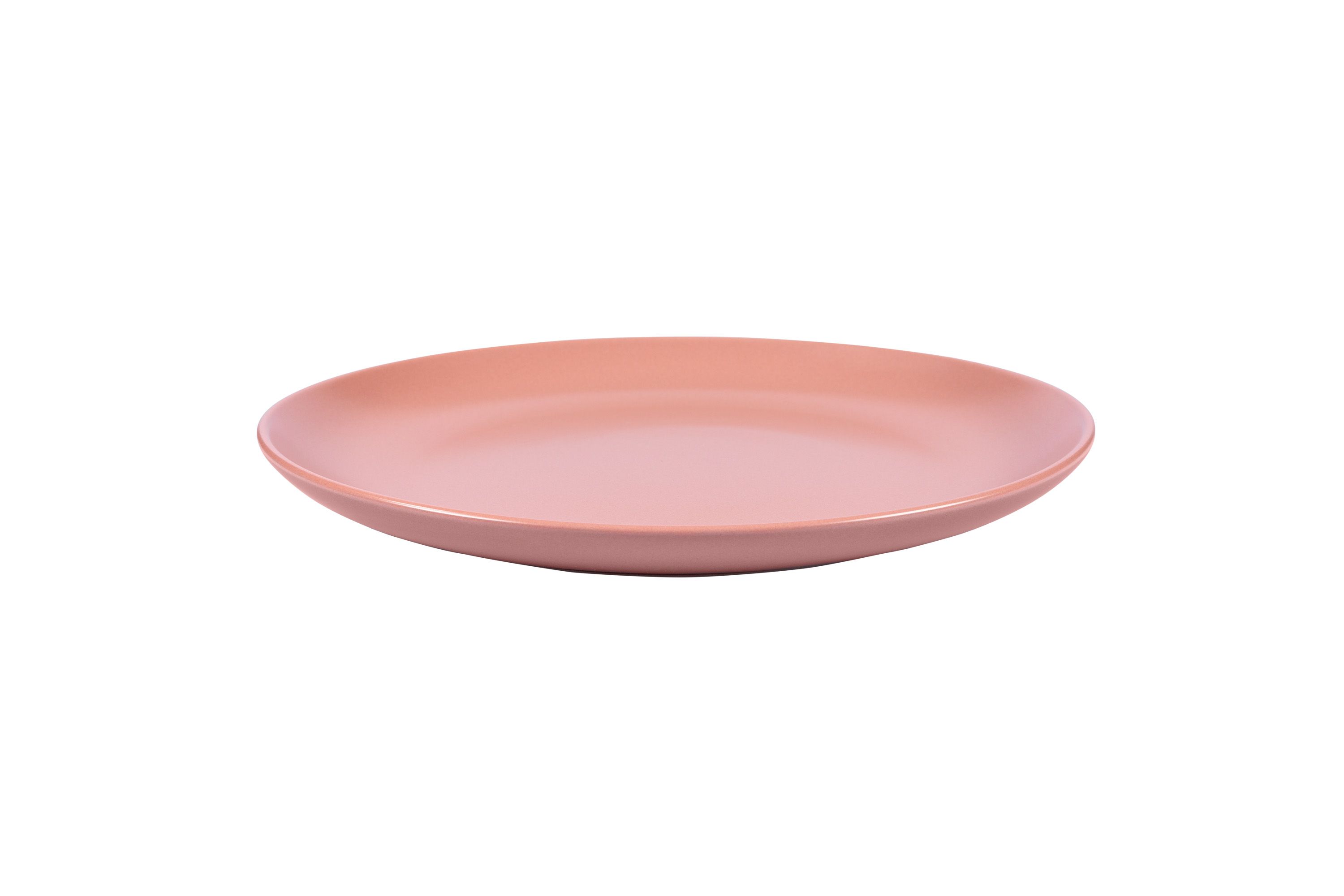 Ein rosa Stoneware-Teller