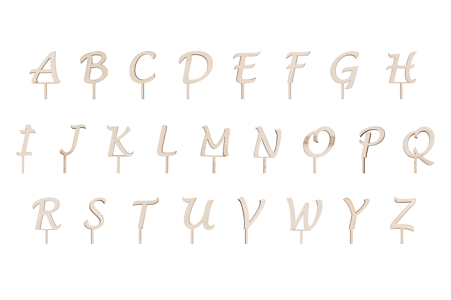 Caketopper-Buchstaben von A bis Z
