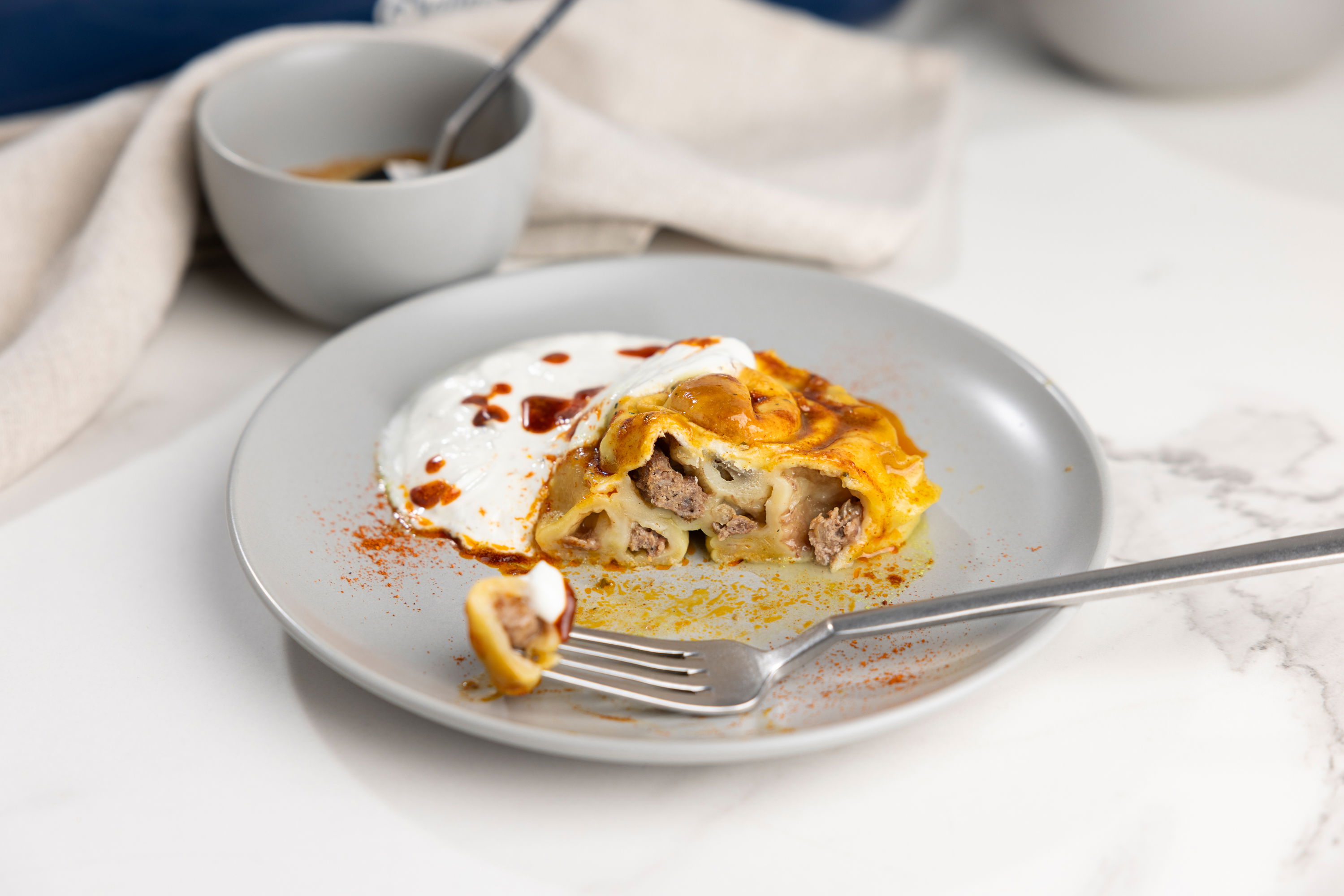 Türkische Nudelschnecken aus dem Ofen / Sosyete Manti