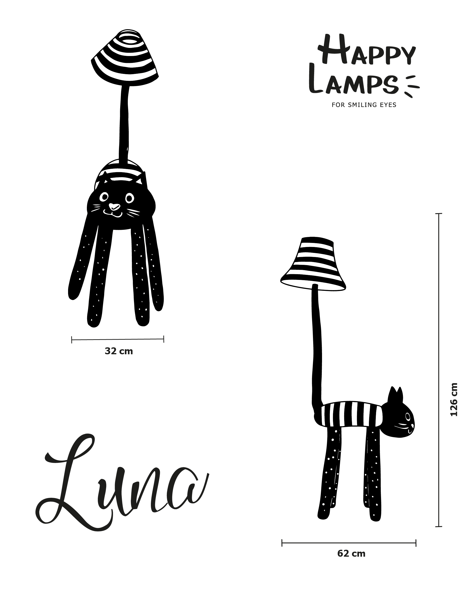 Luna die Katze - Stofftierlampe