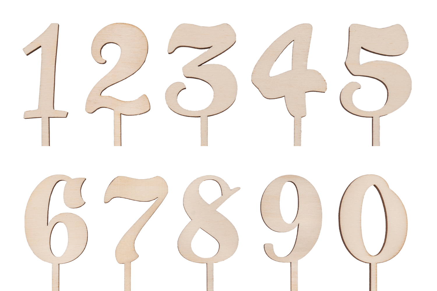 Caketopper-Zahlen von 0 bis 9