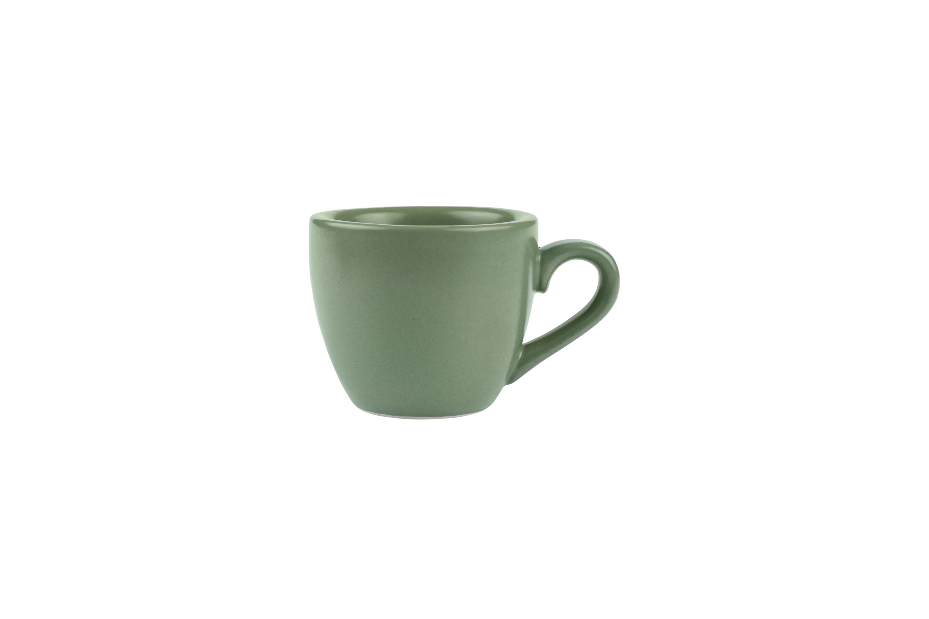 Eine grüne Stoneware-Tassen