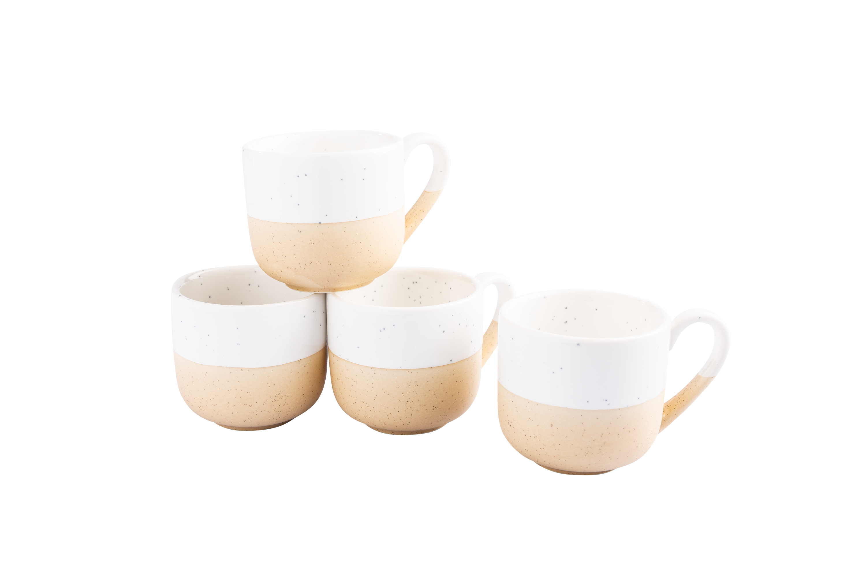 Weiß-beige Keramik-Tassen
