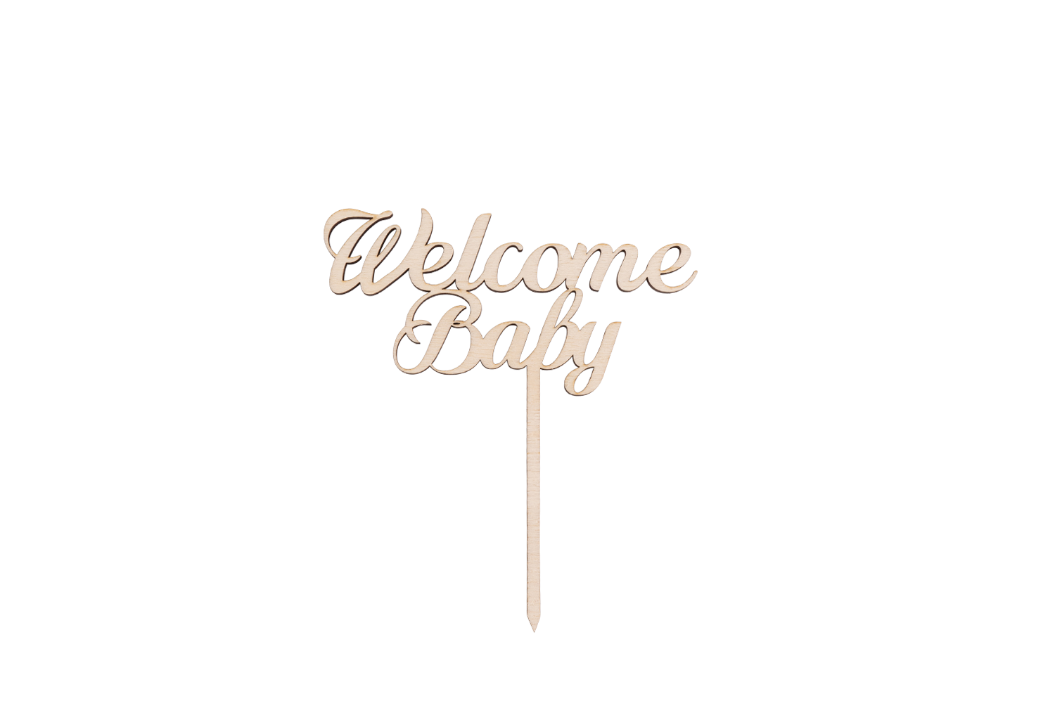 Ein Caketopper mit der Aufschrift Welcome Baby
