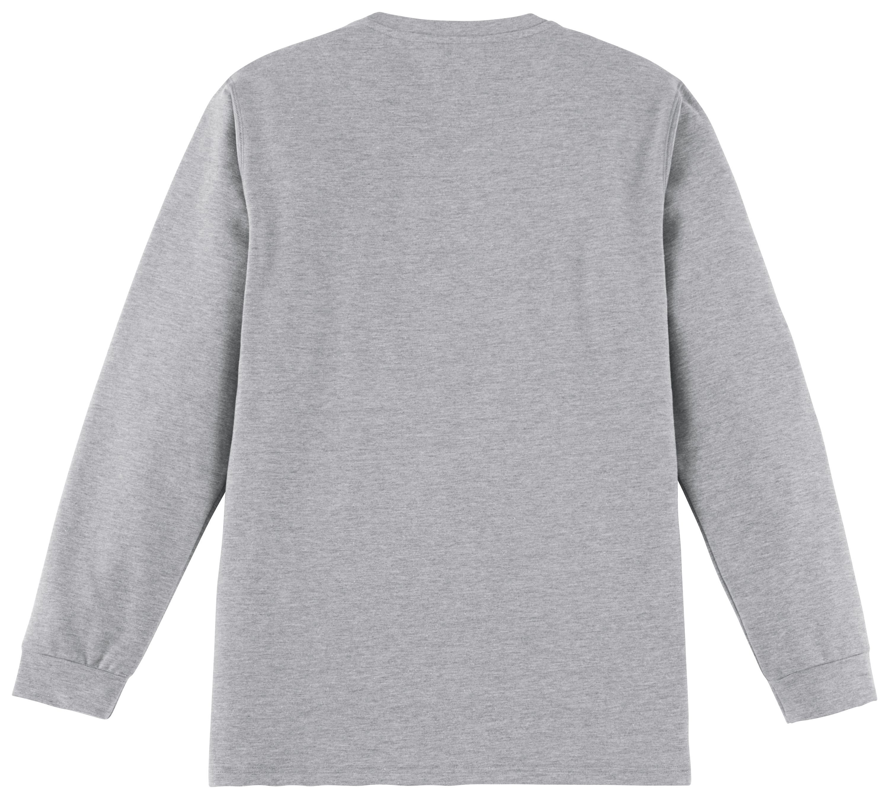 Die Rückseite des grauen Logan-Sweatshirts