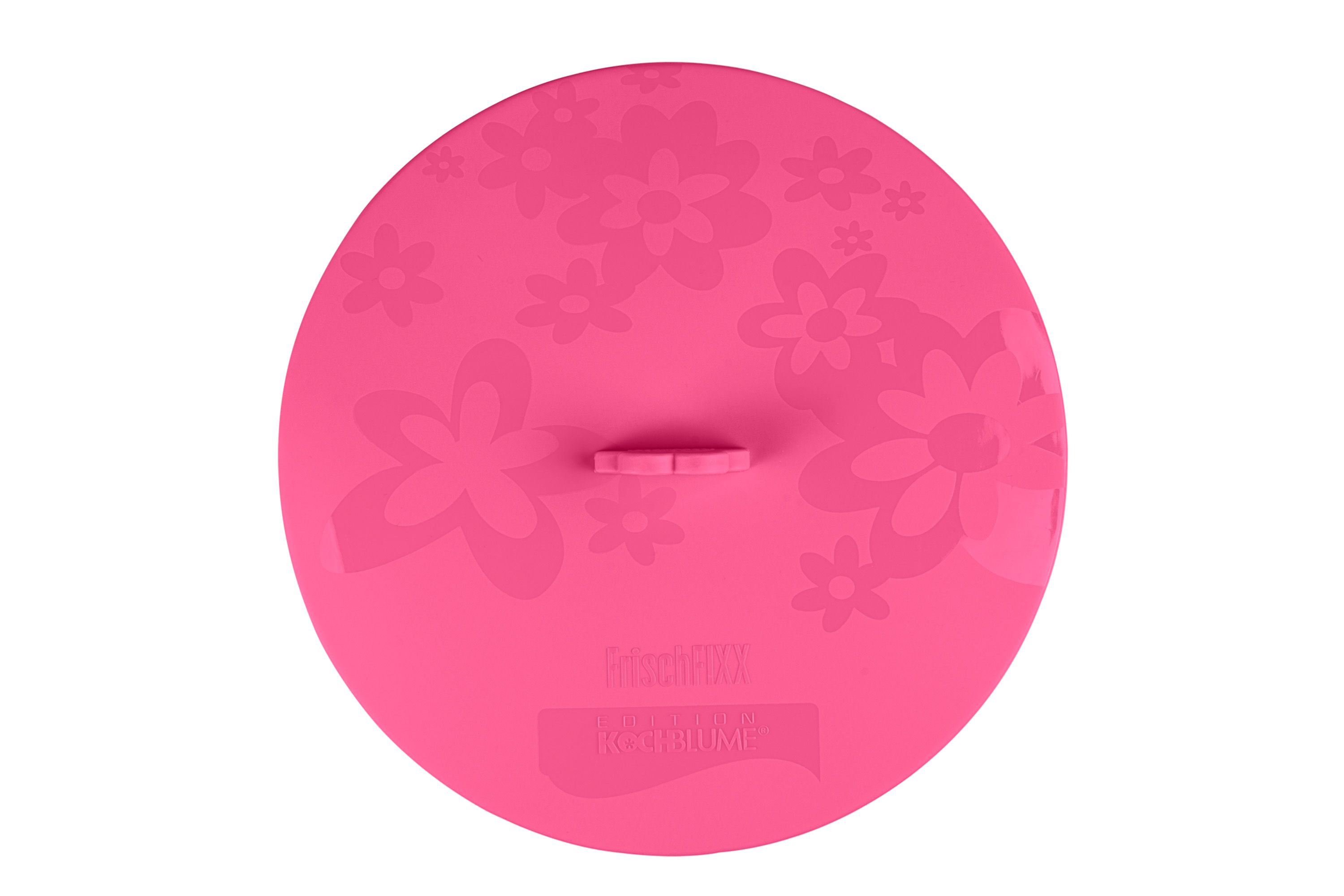 Ein pinkfarbener Frischfixx-Deckel