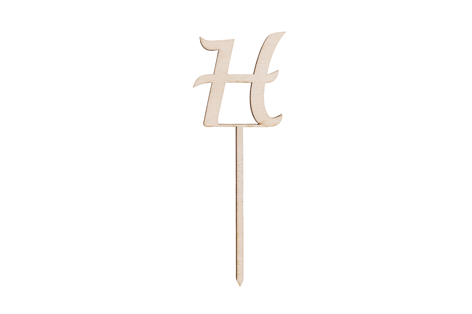 Ein Caketopper mit dem Buchstaben H