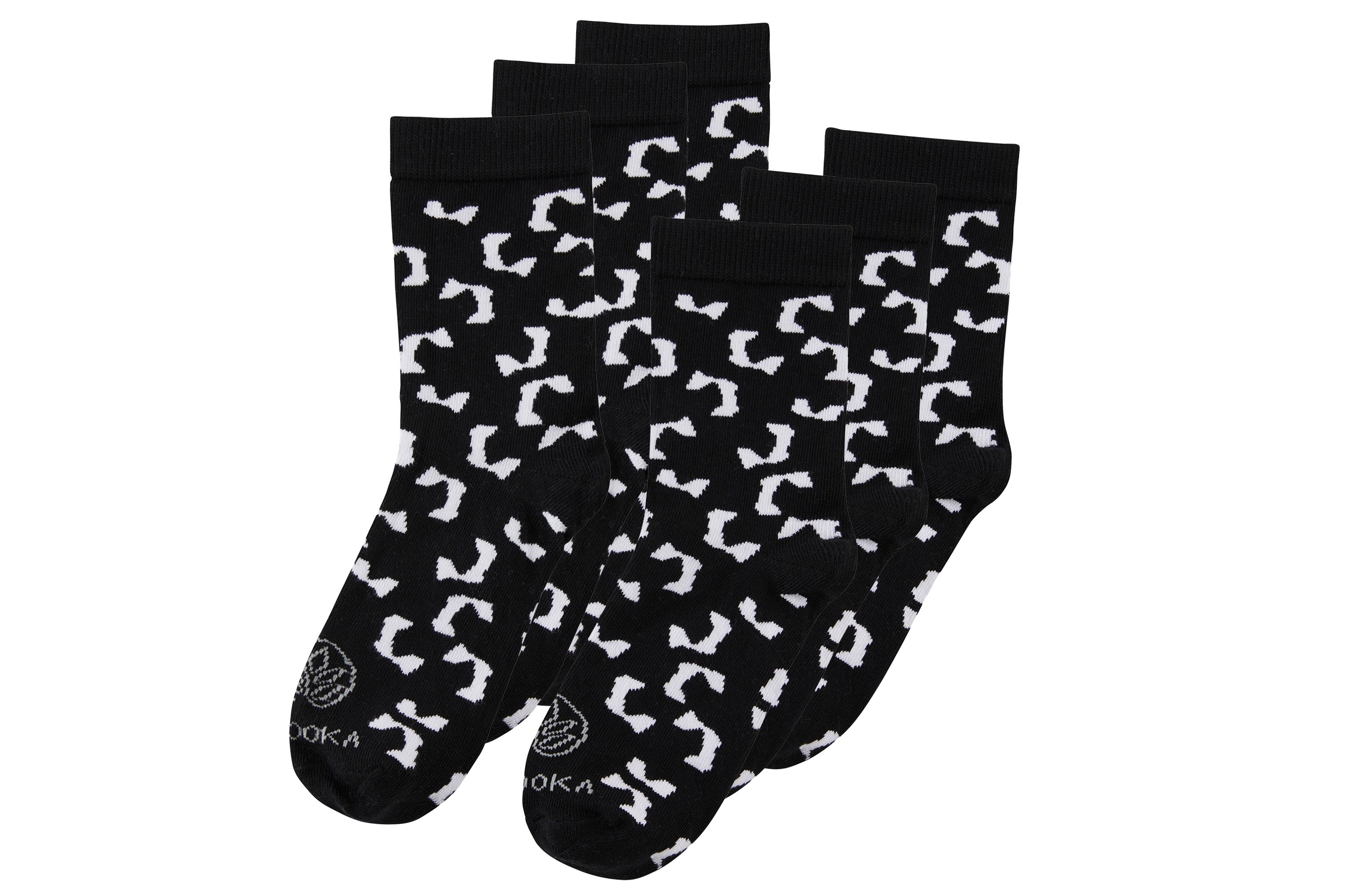 Schwarz-weiße Jessi-Crew-Socks