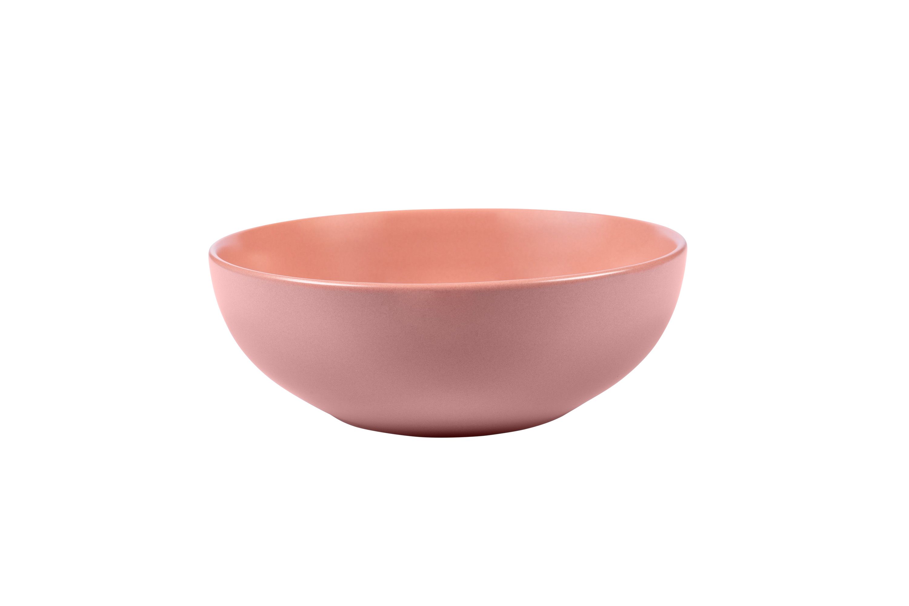 Eine rosa Stoneware-Schüssel