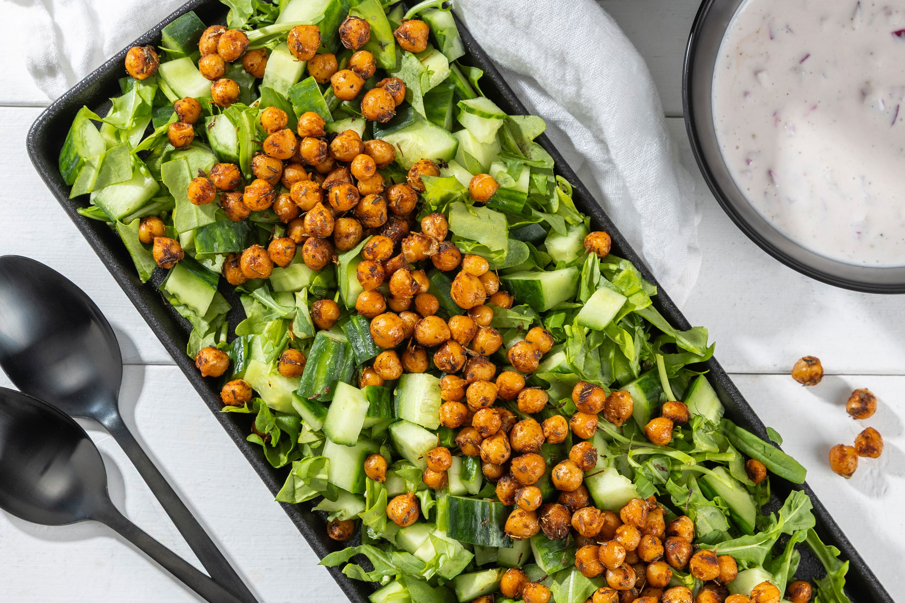 Kichererbsen Salat / Knuspriger Rucola-Gurke-Salat