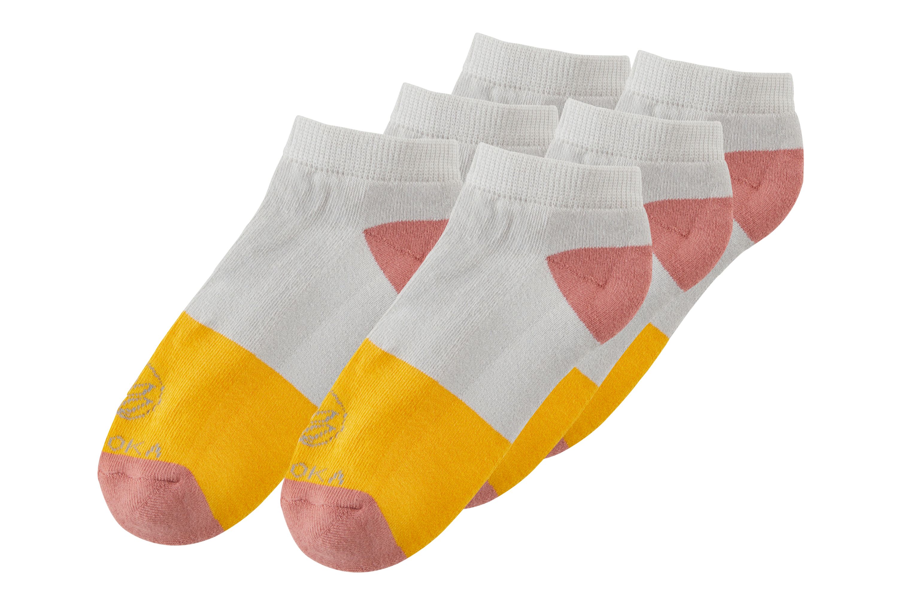 3 Paar rosa-gelb-weiße Samira-Socks