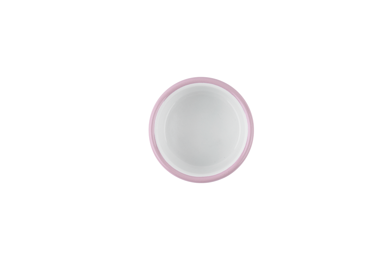 Blick ins weiße Innere des rosafarbenen Mini-Tapas-Schälchens