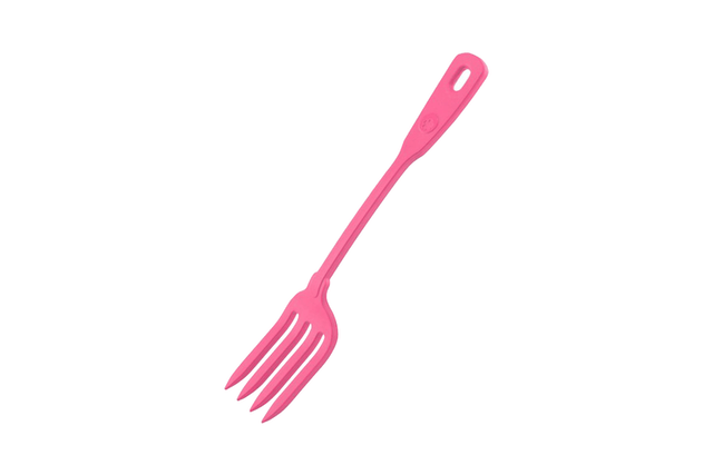 Eine Serviergabel in der Farbe pink
