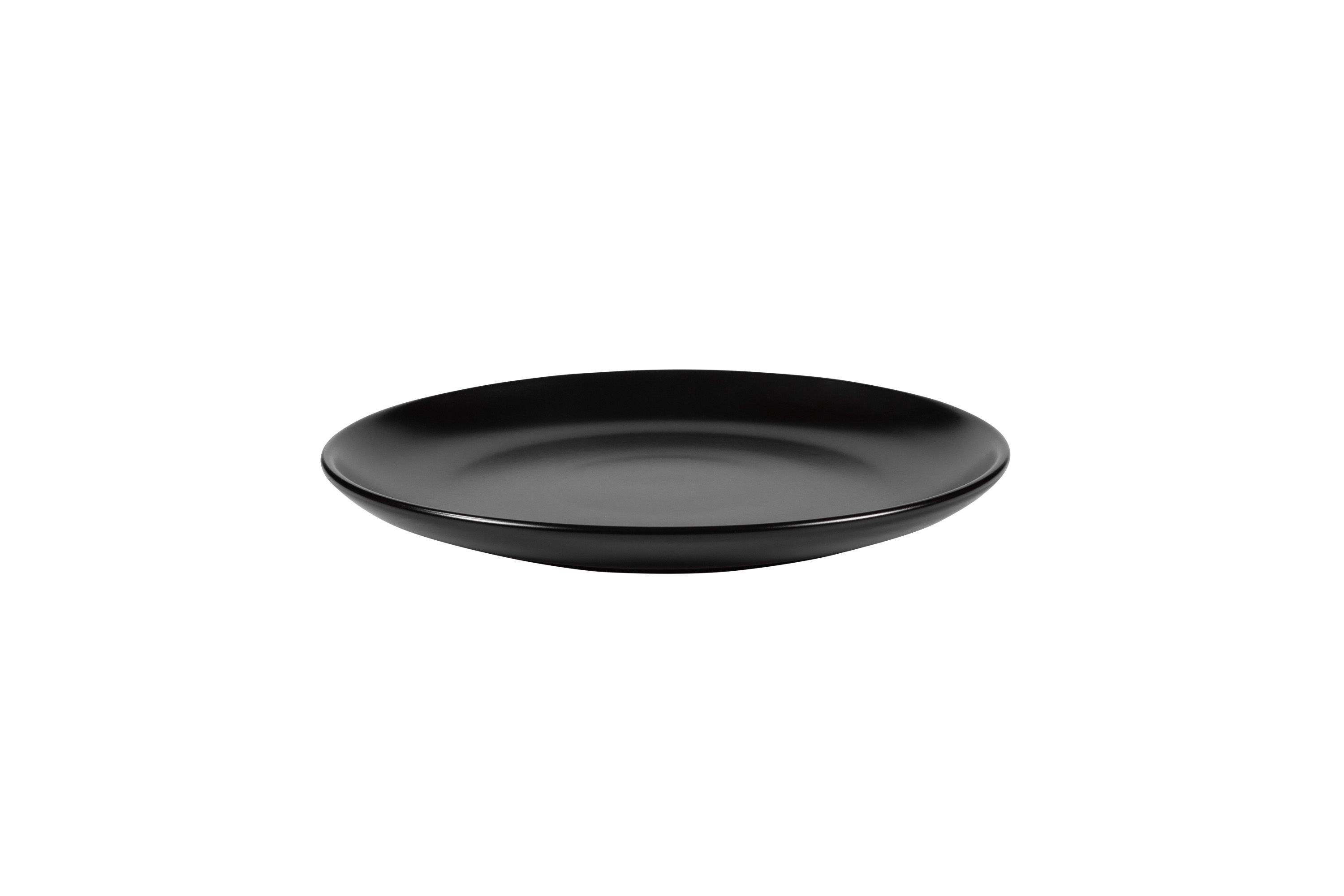 Ein schwarzer Stoneware-Teller