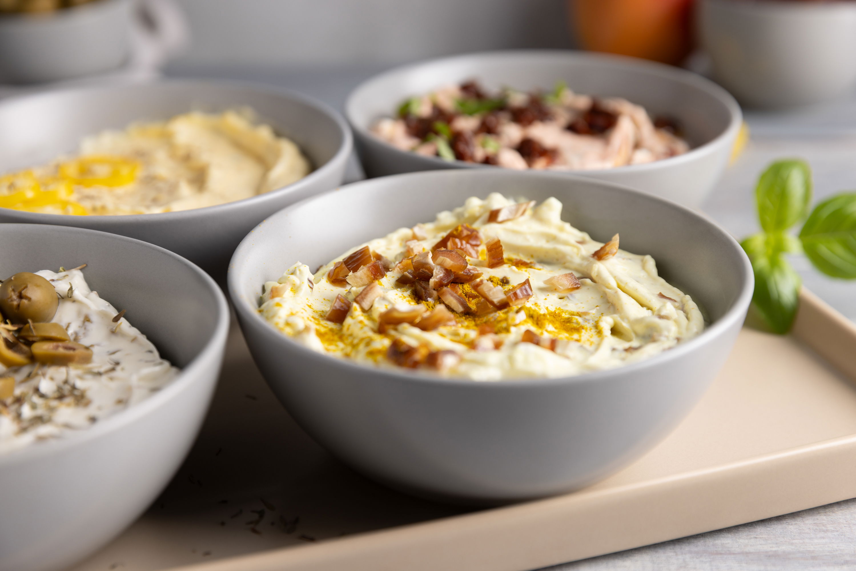 4 Dips aus einem Grundrezept / Frischkäse Grill-Dips