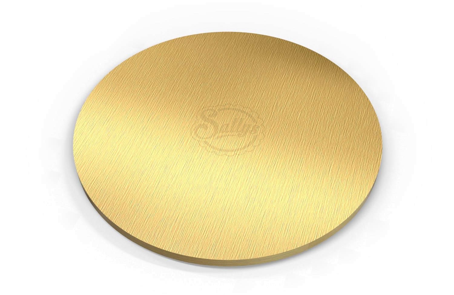 Ein goldenes, rundes, großes Cake Board