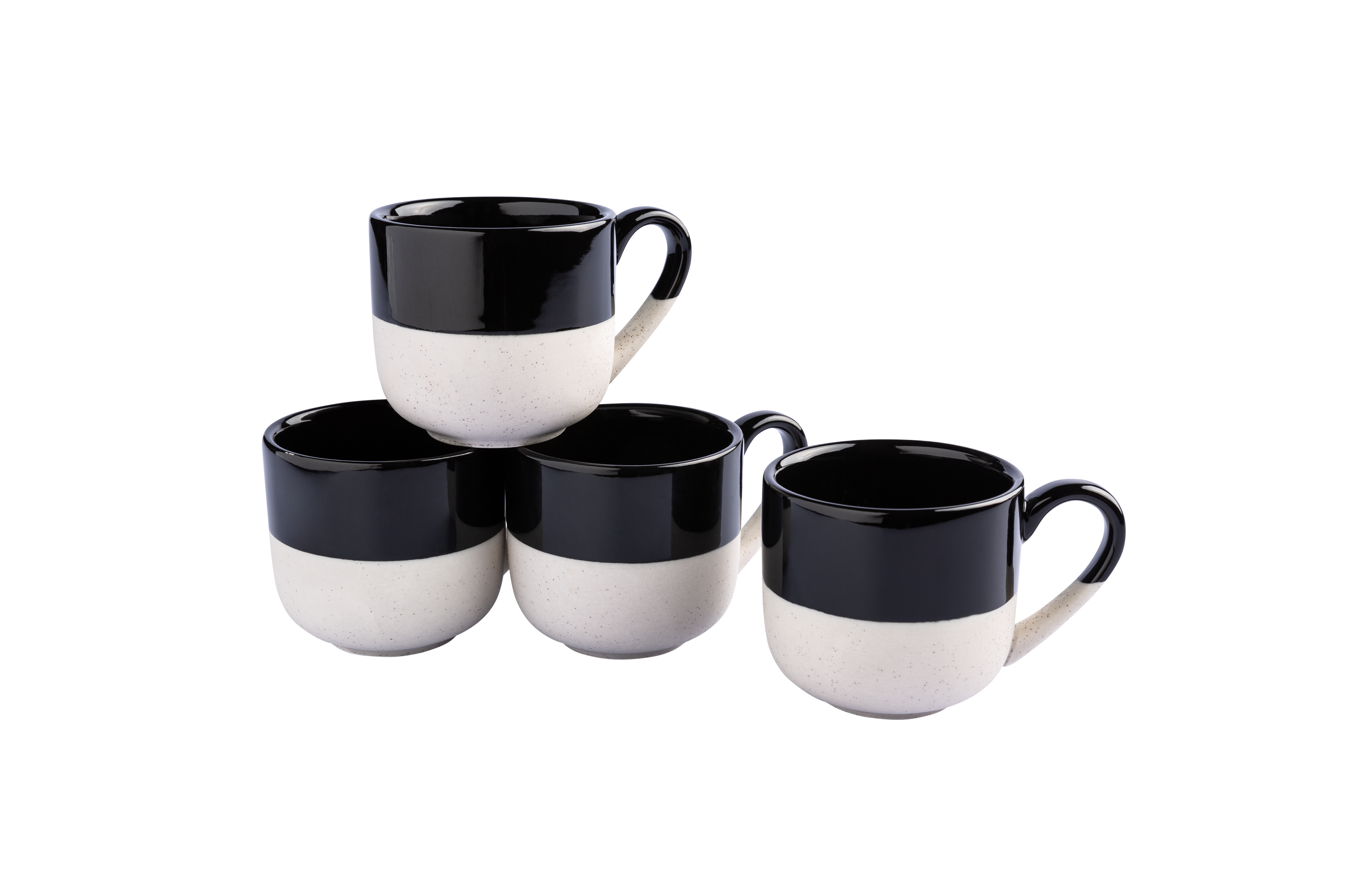 Schwarz-weiße Keramik-Tassen