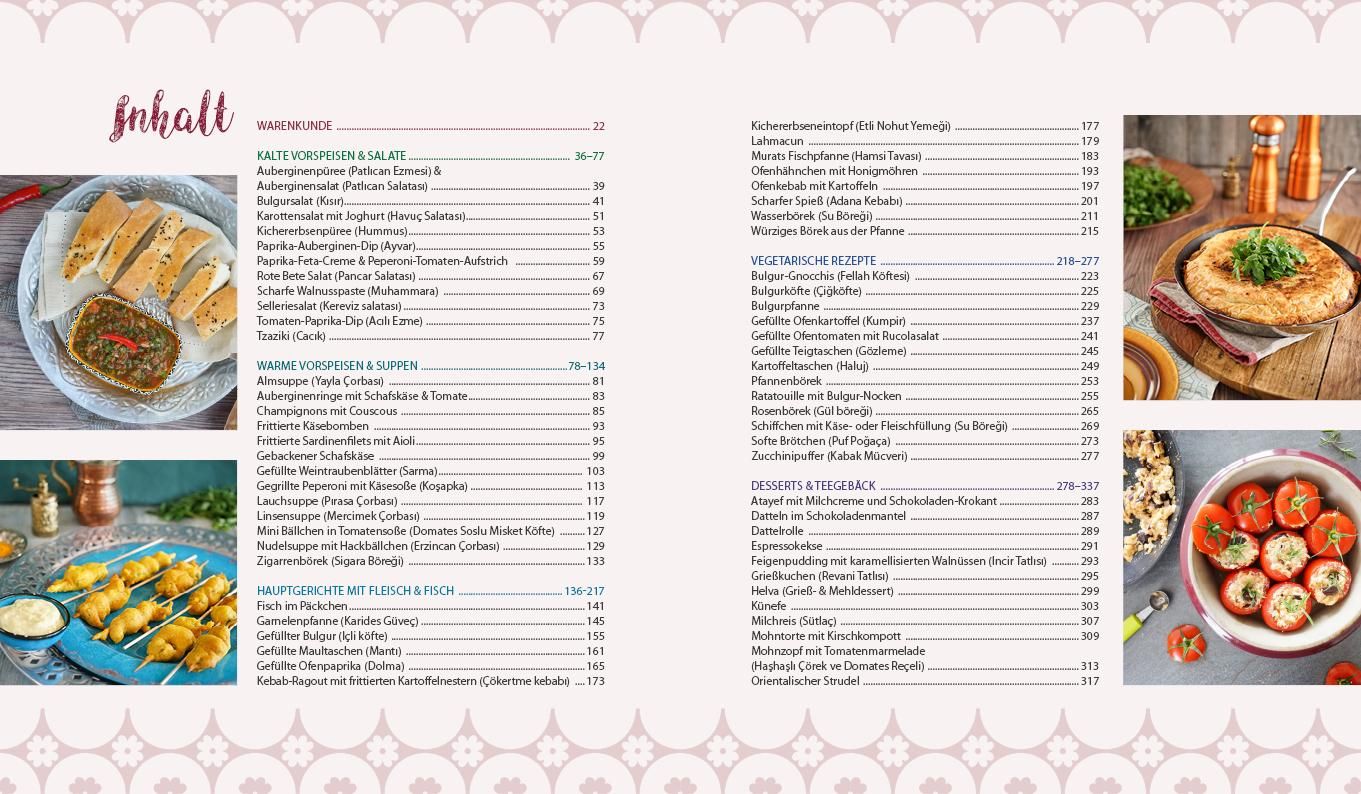 Das Inhaltsverzeichnis von Sally türkische Küche