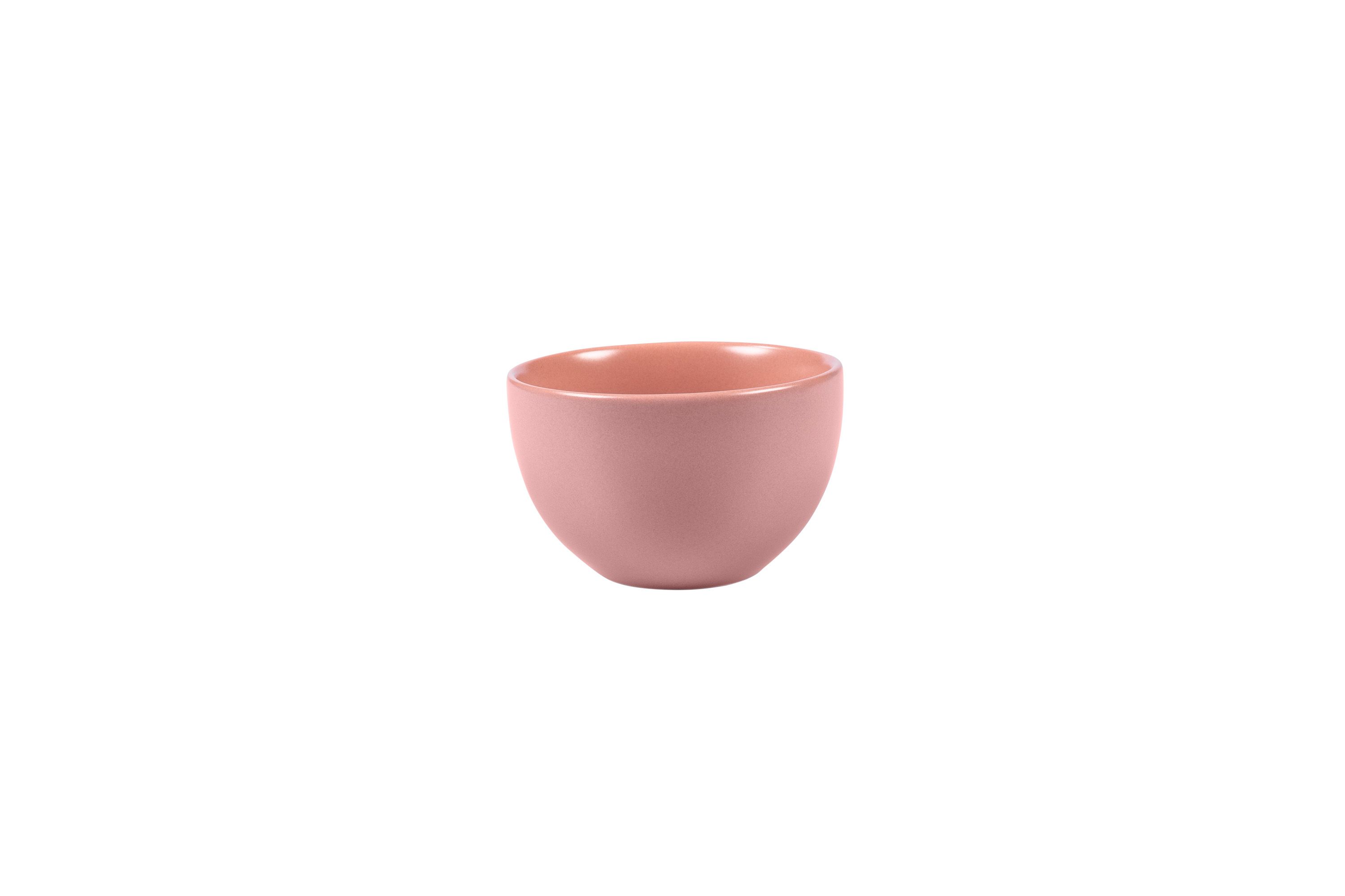 Eine kleine, rosa Stoneware-Schüssel