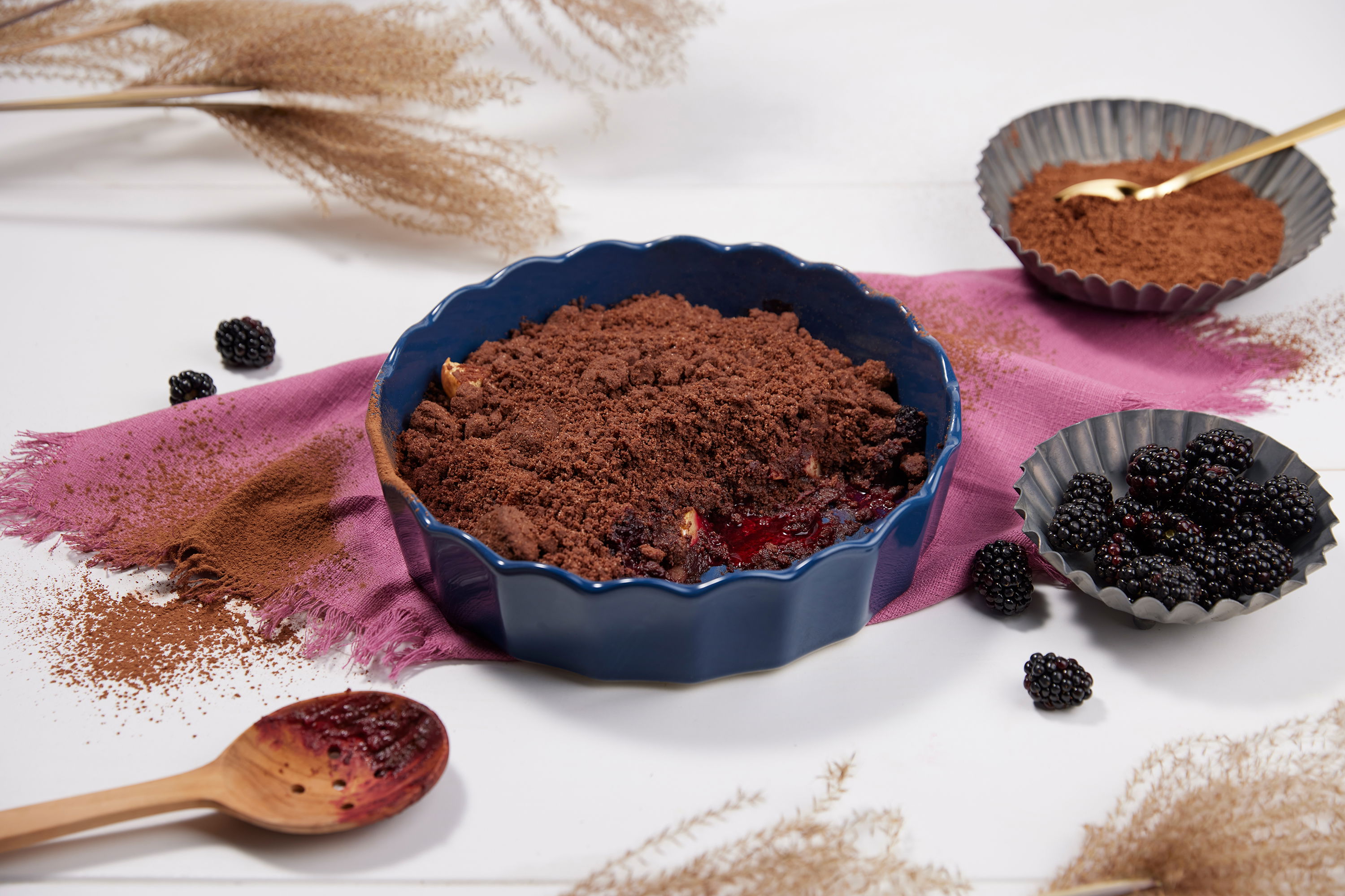 Brombeer Schoko Crumble
