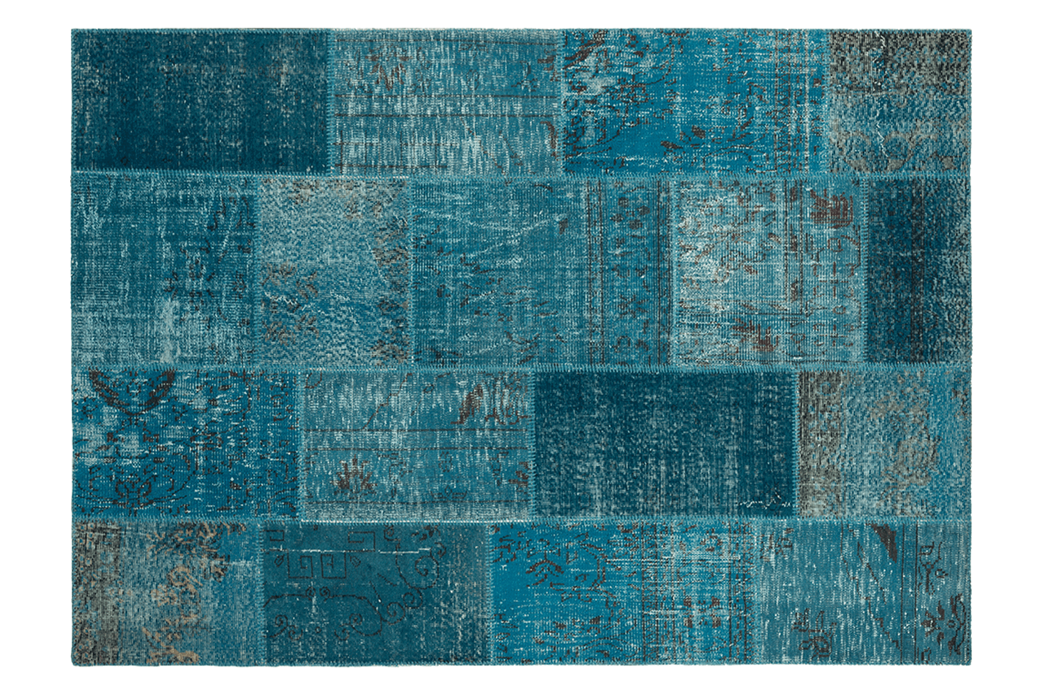 Sallys Traditionelle Patchwork Hali Teppiche | Himmelblau | 250 X 80 Cm ...