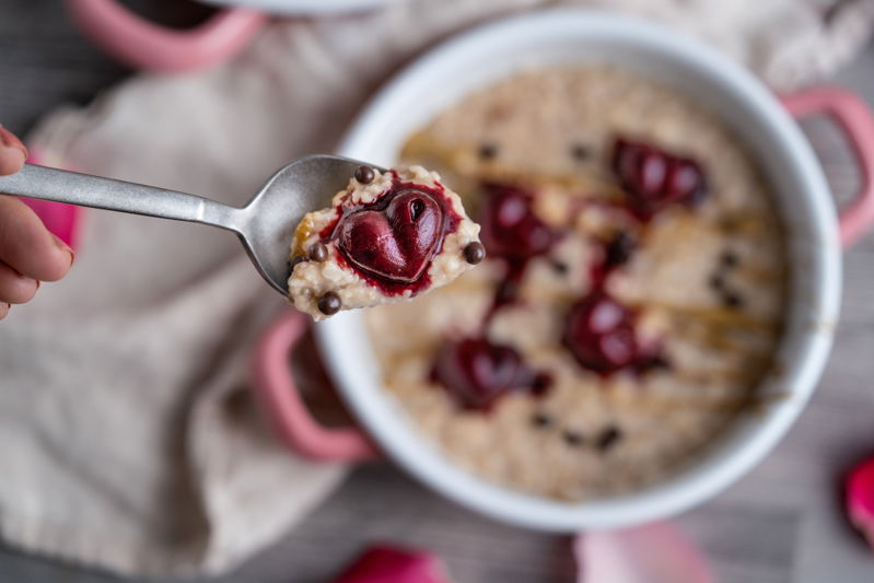 Herzchen Porridge zum Valentinstag