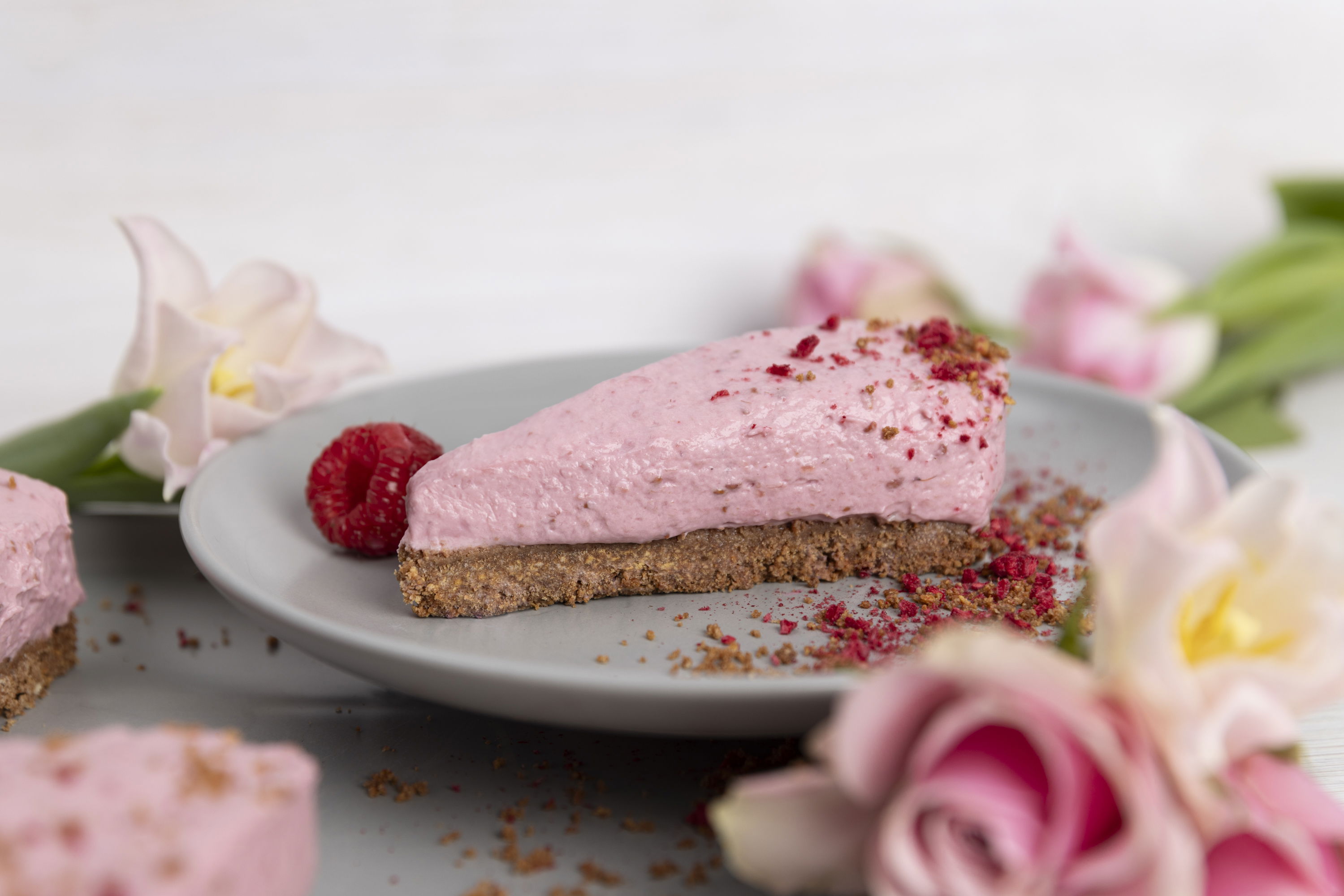 Himbeermousse Herztorte / No Bake Torte zum Valentinstag