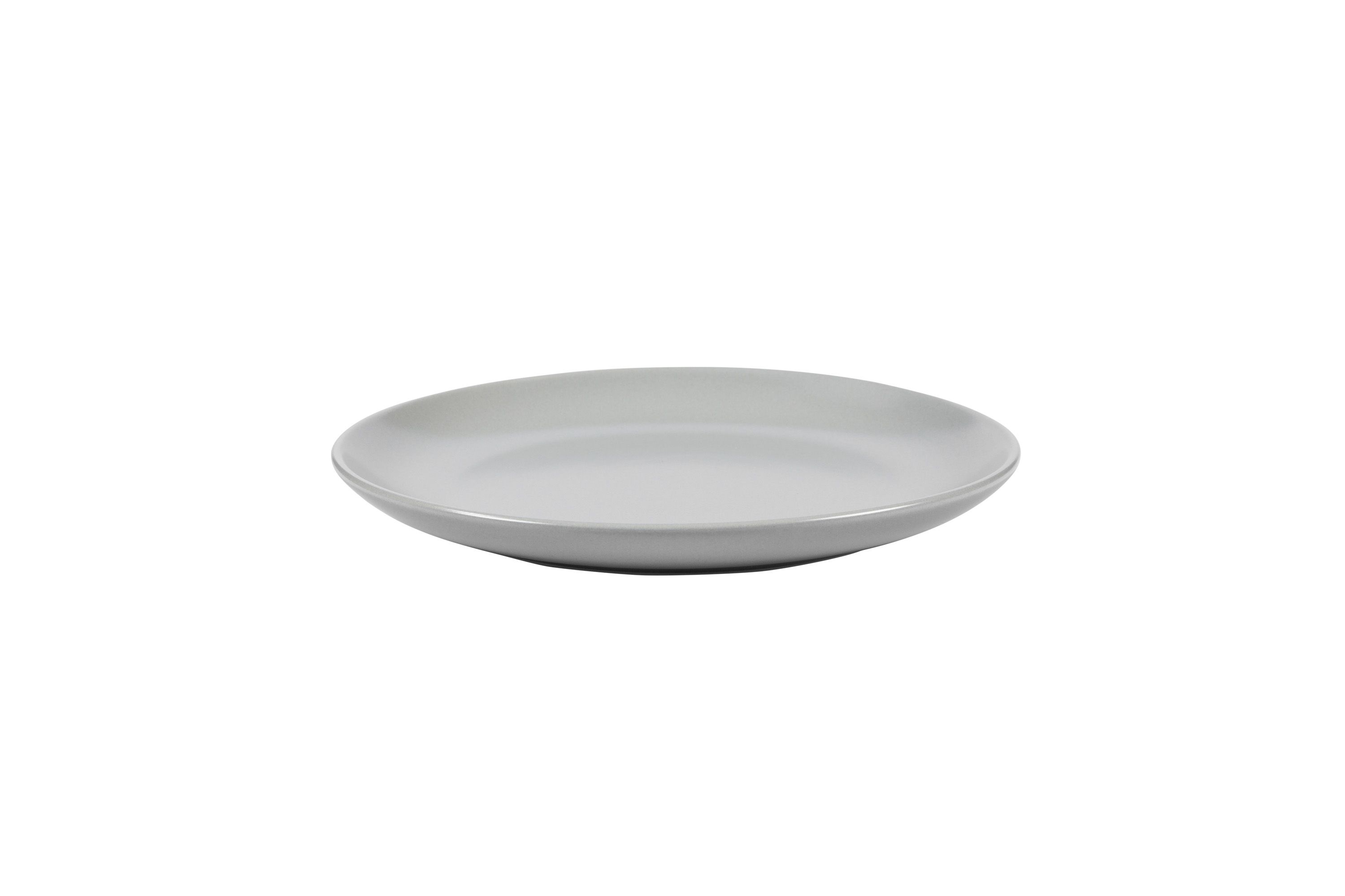 Ein kleiner, grauer Stoneware-Teller