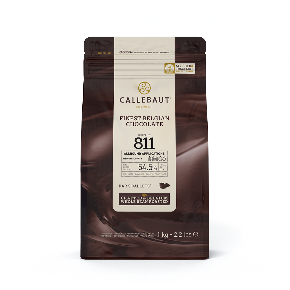 Eine Packung Callebaut dunkle Schokolade
