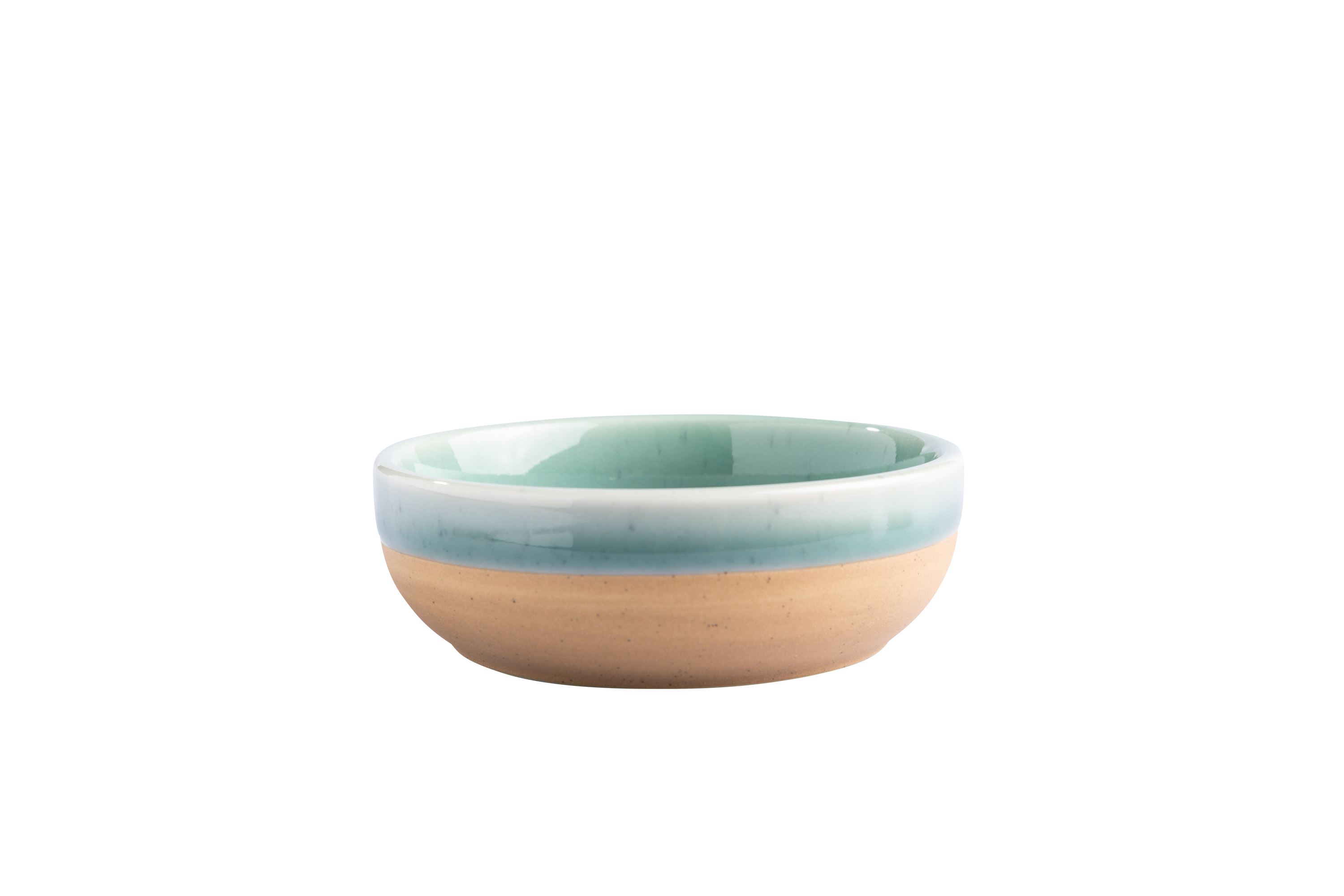 Eine blau-beige Keramikschüssel